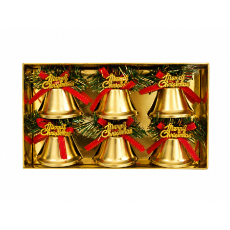 Decorațiuni de Crăciun - Clopoței metalici de Crăciun 6 bucăți