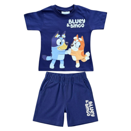 Compleuri copii - Compleu copii, 2 piese, mânecă scurtă, 100% bumbac, multicolor, Bluey