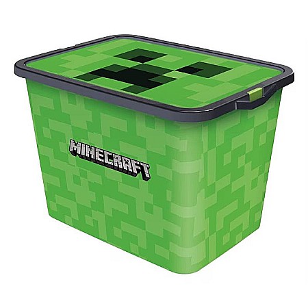 Copii - Cutie pentru depozitare, din plastic, cu capac, 23 L, multicolor, 40x27x29 cm, Minecraft