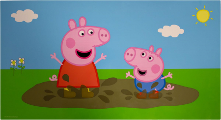 Cutie depozitare pentru jucării din MDF, 56x30x30 cm, albastru, Peppa Pig [4]