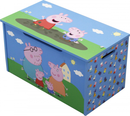 Mobilier - Cutie depozitare pentru jucării din MDF, 56x30x30 cm, albastru, Peppa Pig