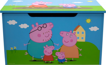 Cutie depozitare pentru jucării din MDF, 56x30x30 cm, albastru, Peppa Pig [5]