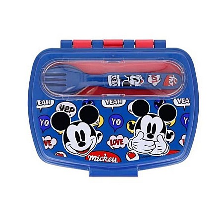 Cutii sandwich - Cutie sandwich, Mickey Mouse, cu tacâmuri Bleumarin