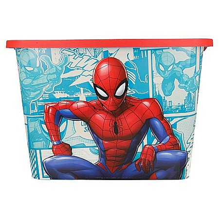 Copii - Cutie pentru depozitare, din plastic, cu capac, 23 L, multicolor, 40x27x29 cm, Spiderman