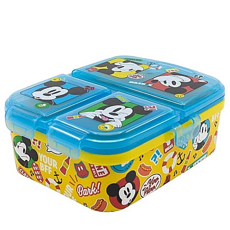 Copii - Cutie sandwich, cu patru compartimente, multicolor, fără BPA, Fun-Tastic, Mickey Mouse, Disney