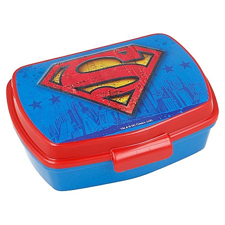 Cutii sandwich - Cutie sandwich dreptunghiulară Superman Symbol, 17x14x5,6 cm Albastru