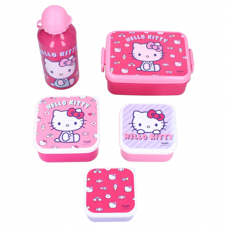 Cutie sandwich multicolor, fara BPA, cu garnitura si inchidere ermetica, 16x13x5 cm, Hello Kitty [5]