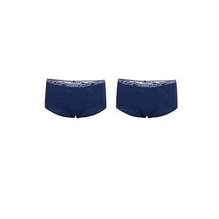 Lenjerie intimă damă - Set 2 perechi chiloți hipster cu bandă logo în talie, albastru, Lee Cooper Originals