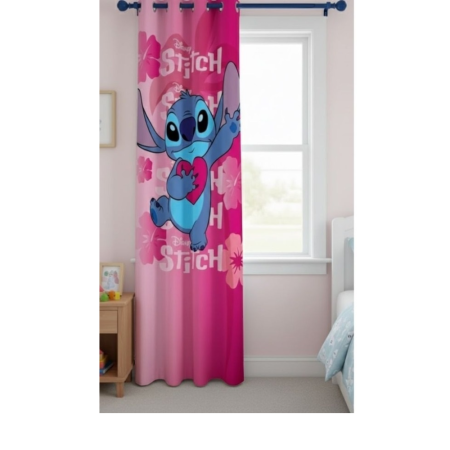 Copii - Draperie pentru copii, 140x290 cm, roz, Stitch
