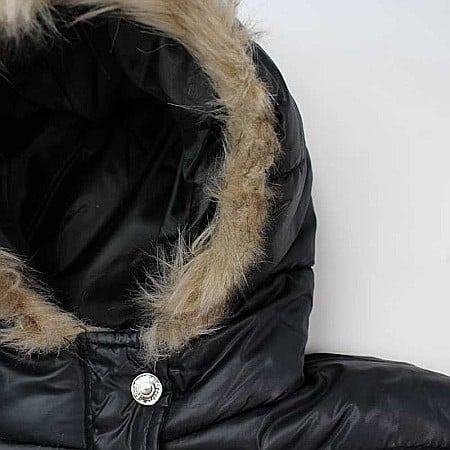 Geacă fete cu logo, glugă și buzunare laterale, negru, Lee Cooper [1]