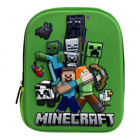 Ghiozdane și Rucsacuri - Ghiozdan 3D, 29x24x12 cm, multicolor, bretele ajustabile si captusite, Minecraft