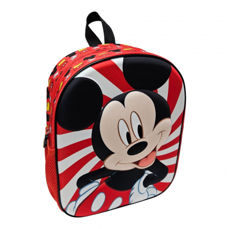 Ghiozdane și Rucsacuri - Ghiozdan 3D, 30x24x12 cm, multicolor, bretele ajustabile si captusite, Happy, Mickey Mouse