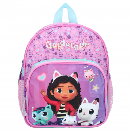 Ghiozdan copii, 29x23x10 cm, cu doua compartimente, buzunare laterale, multicolor, bretele ergonomice, intarite si ajustabile, Unlimited Adventure, Gabby's Dollhouse [1]