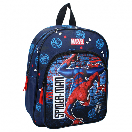 Ghiozdane și Rucsacuri - Ghiozdan copii, 30x25x11 cm, cu doua compartimente, multicolor, bretele ergonomice, intarite si ajustabile, Beyond Amazing, Spiderman
