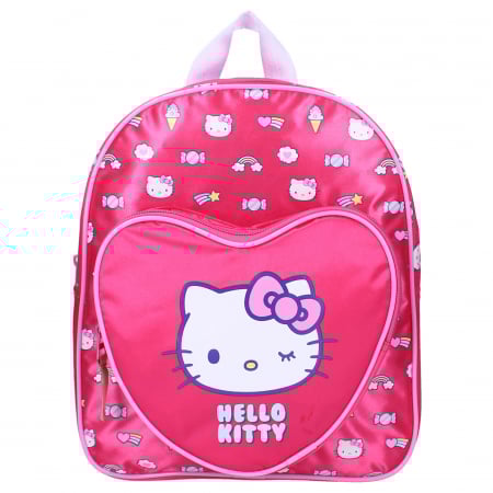 Ghiozdan copii, 30x25x11 cm, cu doua compartimente, multicolor, bretele ergonomice, intarite si ajustabile, Follow The Rainbow, Hello Kitty [1]