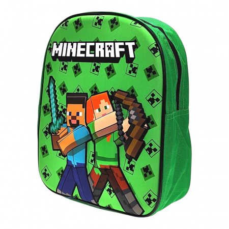 Ghiozdan copii 3D, 30x26x10 cm, multicolor, bretele ajustabile, Minecraft [1]