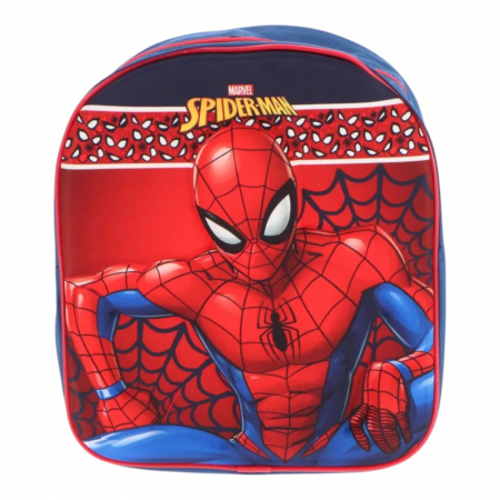 Ghiozdane și Rucsacuri - Ghiozdan copii 3D, 30x26x10 cm, multicolor, bretele ajustabile, Spiderman