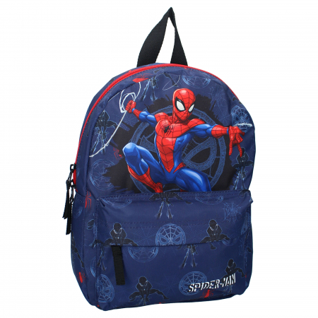 Ghiozdan copii, 31 x 23 x 8 cm, cu doua compartimente, multicolor, bretele ergonomice, intarite si ajustabile, Fight Against Wrong, Spiderman