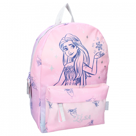 Ghiozdane și Rucsacuri - Ghiozdan copii, 36x25x12 cm, cu doua compartimente, multicolor, bretele ergonomice, intarite si ajustabile, Glowing Lights, Frozen II
