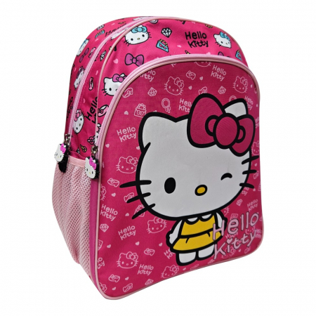 Ghiozdane și Rucsacuri - Ghiozdan copii, 40x30x11 cm, cu doua compartimente, multicolor, bretele intarite si ajustabile, My Style, Hello Kitty