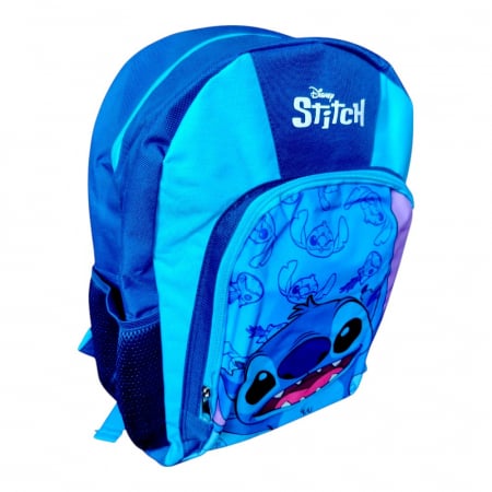 Ghiozdan copii, 40x30x15 cm, cu doua compartimente, albastru, bretele intarite si ajustabile, Stitch [1]