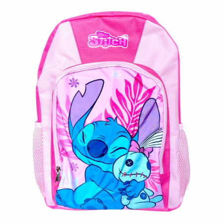 Ghiozdan copii, 40x30x15 cm, cu doua compartimente, roz, bretele intarite si ajustabile, Stitch [1]