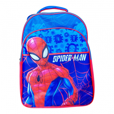 Ghiozdane și Rucsacuri - Ghiozdan copii, 42x30x17 cm, cu trei compartimente si doua buzunare laterale, multicolor, bretele ergonomice, intarite si ajustabile, benzi reflectorizante, Spiderman