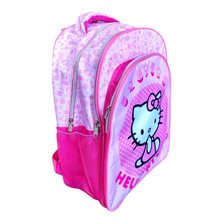 Ghiozdan copii, 42x30x17 cm, cu trei compartimente si doua buzunare laterale, multicolor, bretele ergonomice, intarite si ajustabile, benzi reflectorizante, Hello Kitty [2]