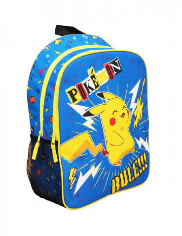 Ghiozdan cu doua compartimente si doua buzunare laterale, 40x30x12 cm, bretele ajustabile si intarite, multicolor, Pokemon [2]