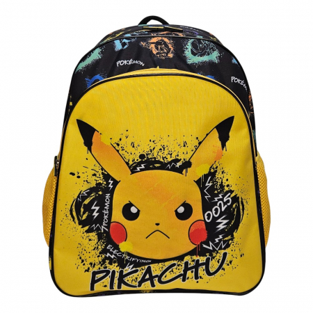 Ghiozdane și Rucsacuri - Ghiozdan ergonomic, cu doua compartimente si doua buzunare laterale, 40x30x17 cm, bretele ajustabile si intarite, multicolor, Happy, Pokémon