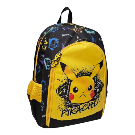 Ghiozdane și Rucsacuri - Ghiozdan ergonomic, cu doua compartimente si doua buzunare laterale, 40x30x17 cm, bretele ajustabile si intarite, multicolor, Pokémon