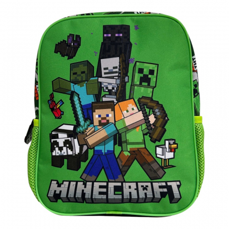 Accesorii școlare - Ghiozdan gradinita, 29x24x10 cm, bretele ajustabile si intarite, multicolor, Minecraft