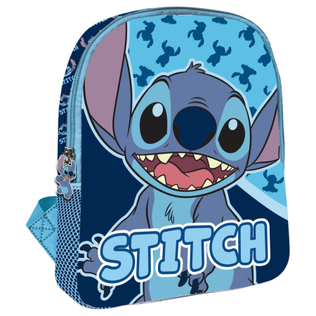 Ghiozdane și Rucsacuri - Ghiozdan grădiniță, 30x24x10 cm, bretele ajustabile și întărite, albastru, Happy, Stitch, Disney