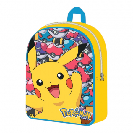 Ghiozdane și Rucsacuri - Ghiozdan gradinita, 30x26x10 cm, bretele ajustabile si intarite, multicolor, Pokémon