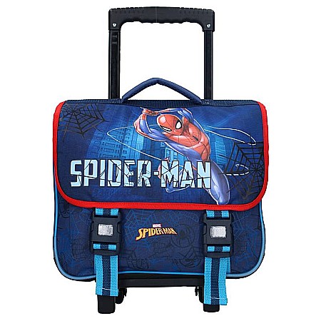 Accesorii școlare - Ghiozdan tip troler, albastru, 38x31x15 cm, Keep on Moving, Spiderman