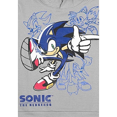 Hanorac copii cu glugă, gri, 100% bumbac, Sonic [1]