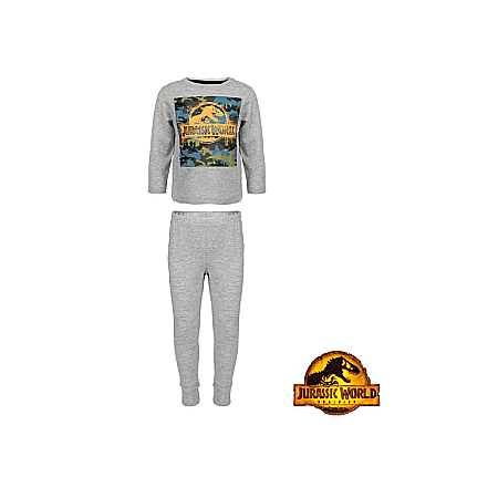 Pijama copii, cu mânecă lungă, 100% bumbac, gri, Jurassic World [1]