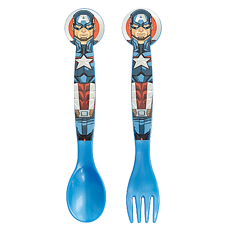 Copii - Set 2 tacâmuri plastic Avengers Heraldic Army Albastru