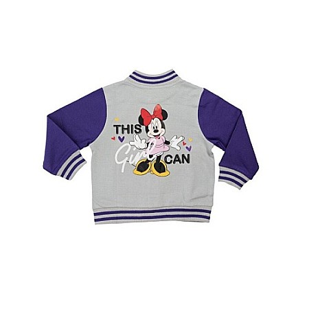 Jachetă tip colegiu pentru fetițe, multicolor, 100% bumbac, Minnie Mouse, Disney [1]