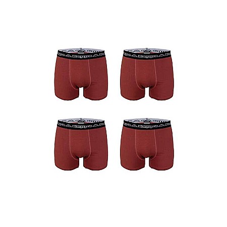 Adulți - Set 4 boxeri bărbați, cu bandă logo, roșu, Kappa