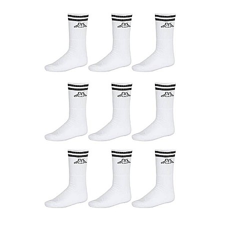 Șosete bărbați - Set 9 perechi șosete, bărbați, cu logo, alb, Kappa