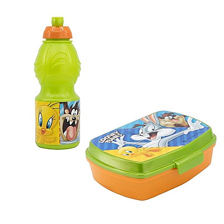 Cutii sandwich - Set cutie sandwich și sticlă pentru lichide, 400 ml, multicolor, Looney Tunes