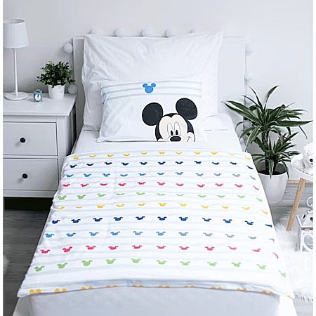 Set lenjerie pat copii, 100% bumbac, multicolor, 2 piese, 100×135 cm, 40×60, Fun, Mickey Mouse [1]