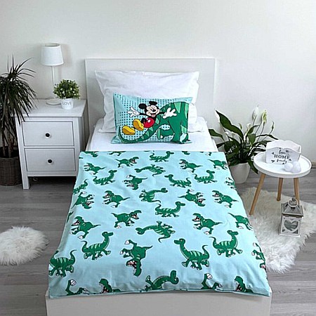 Set lenjerie pat copii, 100% bumbac, multicolor, 2 piese, 100×135 cm, 40×60, Mickey Mouse, mm327 [3]