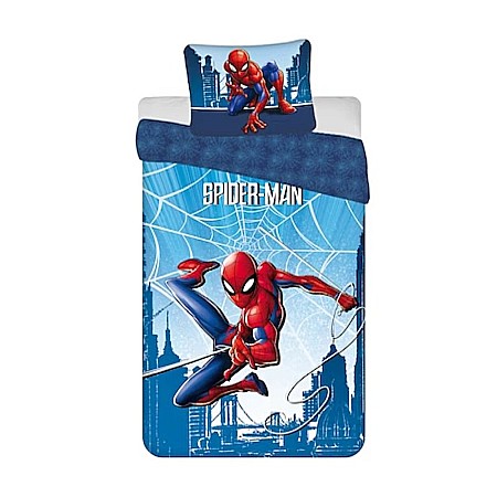 Set lenjerie pat copii, 100% bumbac, multicolor, 2 piese, 140×200 cm, 70×90, Blue, Spiderman [0]