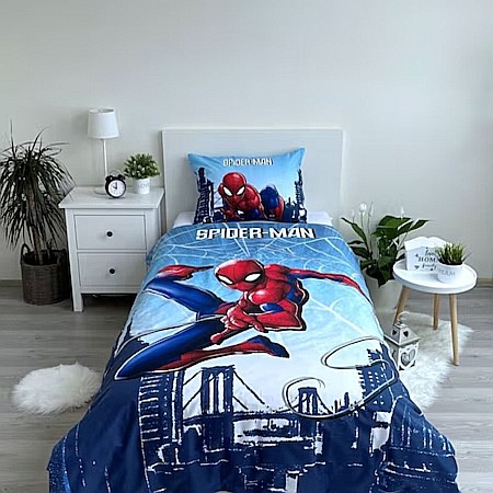 Set lenjerie pat copii, 100% bumbac, multicolor, 2 piese, 140×200 cm, 70×90, Blue, Spiderman [1]
