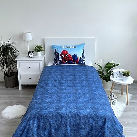 Set lenjerie pat copii, 100% bumbac, multicolor, 2 piese, 140×200 cm, 70×90, Blue, Spiderman [4]