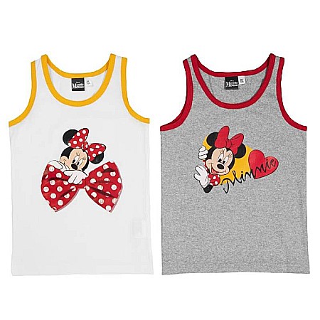 Copii - Set 2 maiouri fetițe, alb/gri, Minnie Mouse, Disney