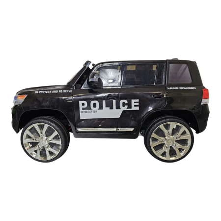 Mașină electrică de poliție licență Toyota Land Cruiser, pentru două persoane, Negru, 24V, cu telecomandă, Sunete/Muzică, USB, Lumini, 125x73x58 cm [2]