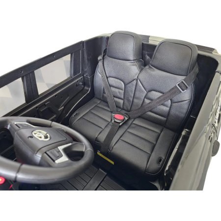 Mașină electrică de poliție licență Toyota Land Cruiser, pentru două persoane, Negru, 24V, cu telecomandă, Sunete/Muzică, USB, Lumini, 125x73x58 cm [7]